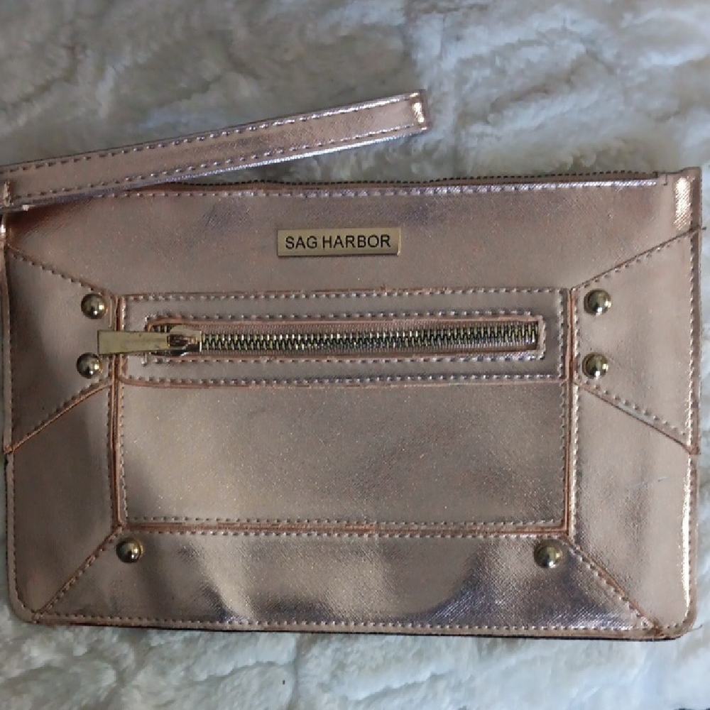 Sag Harbor Metallic Clutch in Rose Gold
